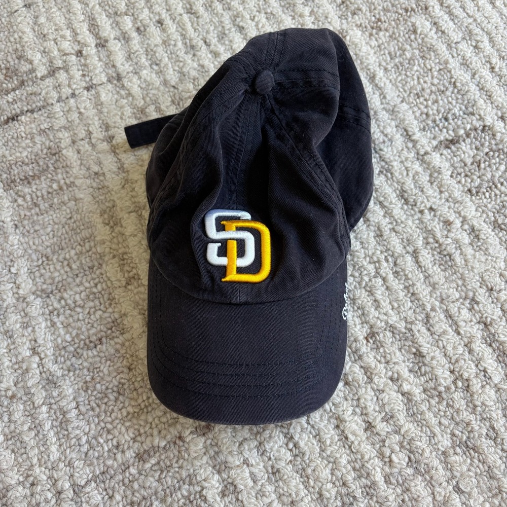 47 Brand San Diego Padres Hat Womens Navy Blue SD Logo Adjustable Baseball Cap